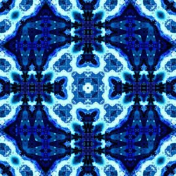 Seamless abstract pattern and texture. Symmetrical pattern of watercolors a.. Stock Photos