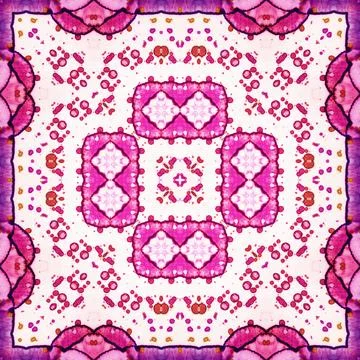 Seamless abstract pattern and texture. Symmetrical pattern of watercolors a.. Stock Photos