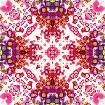 Seamless abstract pattern and texture. Symmetrical pattern of watercolors a.. Stock Photos