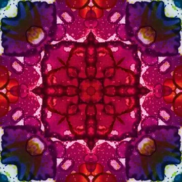 Seamless abstract pattern and texture. Symmetrical pattern of watercolors a.. Stock Photos