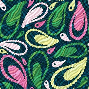 Seamless abstract pattern background. Decorative design freehand creative paint Stock Illustration