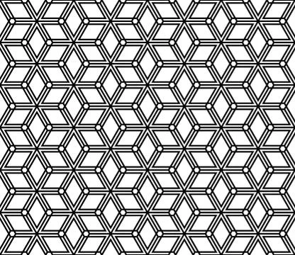 Seamless abstract pattern based on Kumiko ornament Stock Illustration