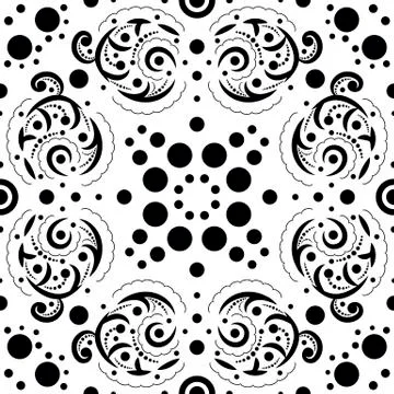 Seamless abstract pattern in black and white. Illustrazione stock