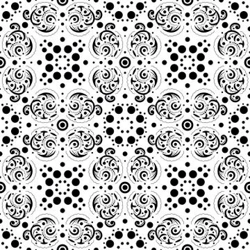 Seamless abstract pattern in black and white. Stock Illustration