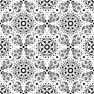 Seamless abstract pattern in black and white. Stock Illustration