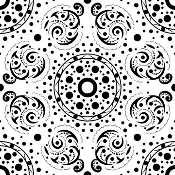 Seamless abstract pattern in black and white. Stock Illustration