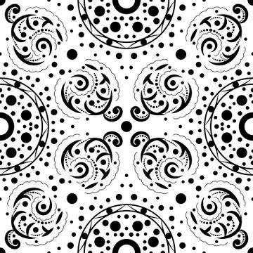 Seamless abstract pattern in black and white. Stock Illustration