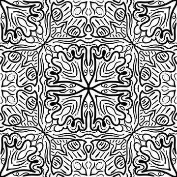 Seamless abstract pattern. Black and white colors. Hand drawn vector backgrou Stock Illustration