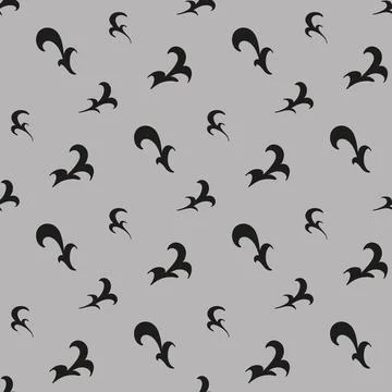 Seamless abstract pattern with black decorative elements on light gray Stockillustratie