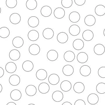 Seamless abstract pattern of black outline circles. Simple flat bubbles Stock Illustration