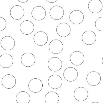 Seamless abstract pattern of black outline circles. Simple flat bubbles Stock Illustration