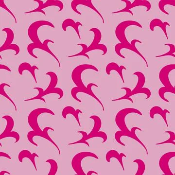 Seamless abstract pattern with bright pink decorative elements on light pink 스톡 일러스트