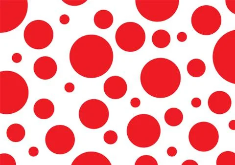 Seamless abstract pattern with circles and dots of red color Stock Illustration