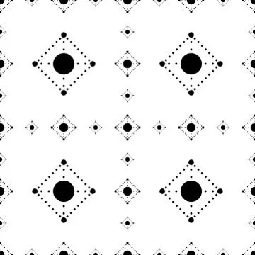 Seamless abstract pattern of circles and dots. black on a white background. v Illustrazione stock