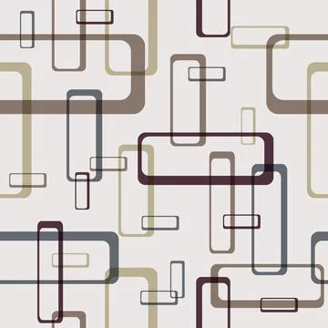 Seamless abstract pattern of colored intersecting contour rectangles. Vector Stock Illustration