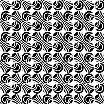 Seamless abstract pattern with concentric rings flowing curved lines creati.. Stock Illustration