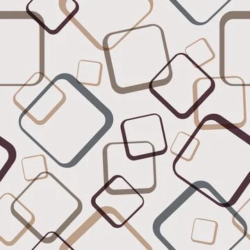 Seamless abstract pattern of contour intersecting squares. Vector illustratio Stock Illustration