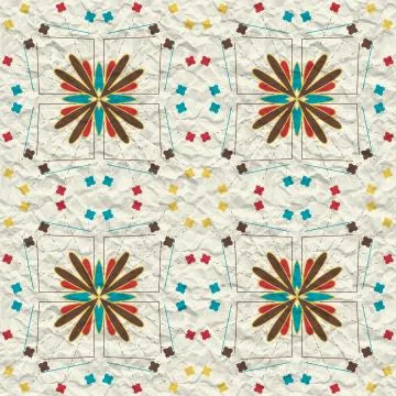 Seamless abstract pattern on crumpled paper Stock Illustration