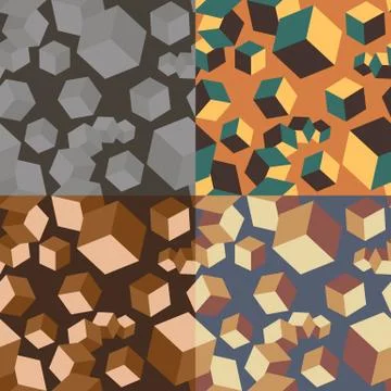 Seamless abstract pattern with cubes Illustration