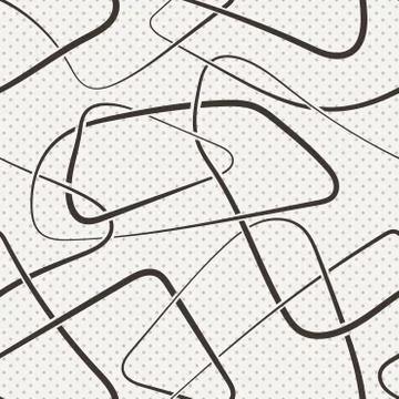 Seamless abstract pattern of curled lines of different thickness Stock Illustration