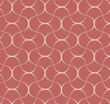 Seamless abstract pattern with delicate dotted wavy lines coral Stock Illustration