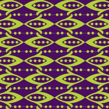 Seamless abstract pattern design in green and violet design. Stock Illustration