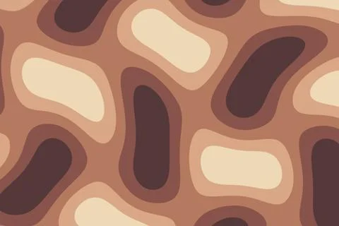 Seamless abstract pattern featuring rounded layered forms in earthy brown, .. Stock Illustration