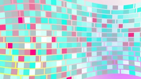 Seamless abstract pattern featuring a wave of colorful tiles in shades of t.. Video stock 281211453
