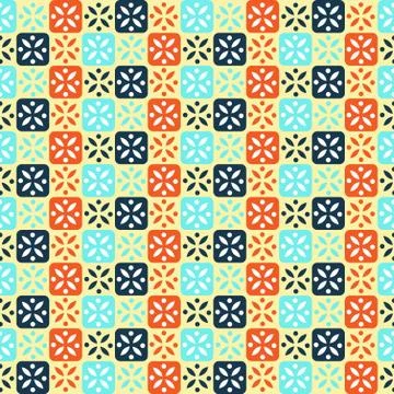 Seamless abstract pattern with flowers Illustrazione stock