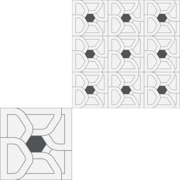 Seamless abstract pattern from geometric shapes with pattern unit. Stock Illustration