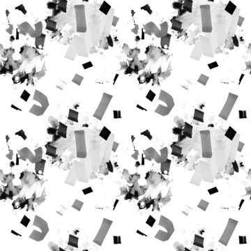 Seamless abstract pattern with geometric shapes. Hand drawn illustration. Stock Illustration