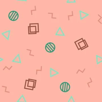 Seamless abstract pattern with geometric shapes as triangle, line, circle. Ve イラスト素材