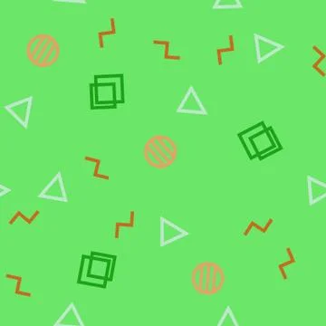 Seamless abstract pattern with geometric shapes as triangle, line, circle. Ve Stock Illustration