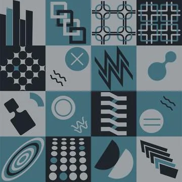 Seamless abstract pattern with geometric shapes. Stock Illustration