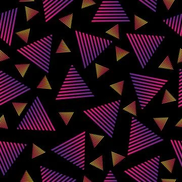 Seamless abstract pattern of gradient triangles on a dark background Stock Illustration