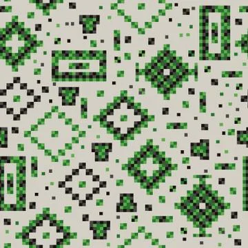 Seamless abstract pattern of green squares Stock Illustration