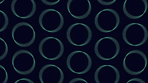 Seamless abstract pattern of green striped circles on dark background animation Vídeos de archivo 334139457