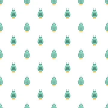 Seamless abstract pattern with green stylized figures Stock Illustration