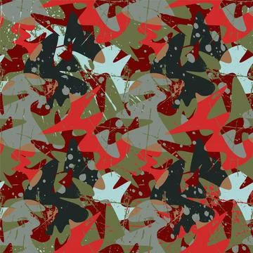 Seamless abstract pattern with hand drawn shapes, grunge spots and dots for prin Stock Illustration