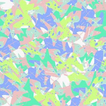 Seamless abstract pattern with hand drawn shapes, grunge spots and dots for prin Stock Illustration