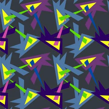 Seamless abstract pattern with hand drawn curved geometry triangle elements for  Illustrazione stock