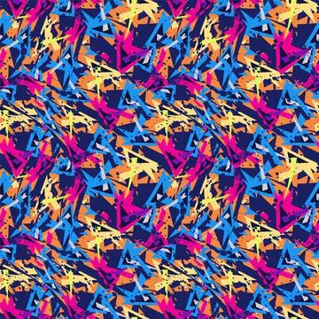 Seamless abstract pattern with hand drawn curved geometry triangle elements for  Stock Illustration