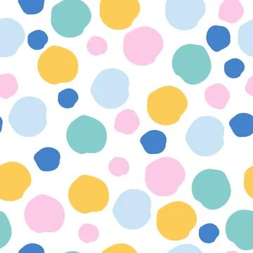 Seamless abstract pattern with hand-drawn dots, chaotically arranged festive Stock Illustration