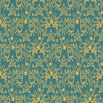 Seamless abstract pattern of hand-drawn elements for printing and design Illustrazione stock