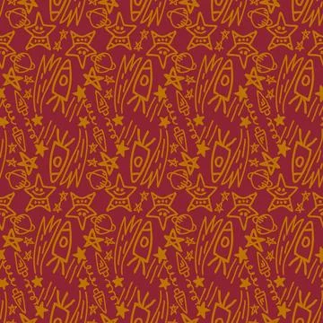 Seamless abstract pattern of hand-drawn elements for printing and design 스톡 일러스트