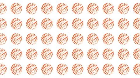 Seamless abstract pattern with hand-drawn red scribble circles on white bac.. Stock Illustration