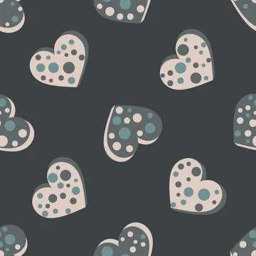 Seamless abstract pattern with hearts. Beautiful for textile or paper print.  Stock Illustration
