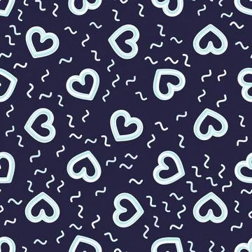 Seamless abstract pattern with hearts. Beautiful for textile or paper print.  Stock Illustration