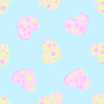 Seamless abstract pattern with hearts. Beautiful for textile or paper print.  Stock Illustration