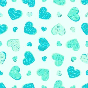 Seamless abstract pattern with hearts. Beautiful for textile or paper print.  Stock Illustration